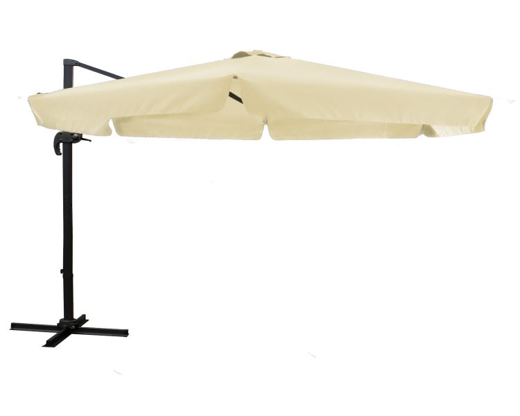 Parasol ogrodowy obrotowy 3m ze stojakiem beż – zdjęcie 1