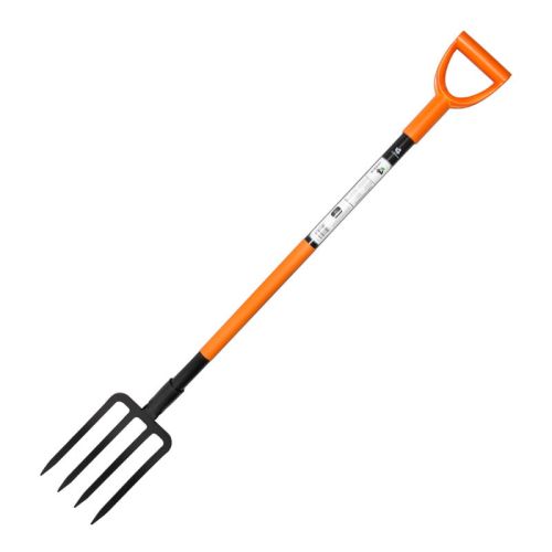 Widły ogrodowe 4-zębne 130cm stalowe czarne 17,5cm z uchwytem typu D