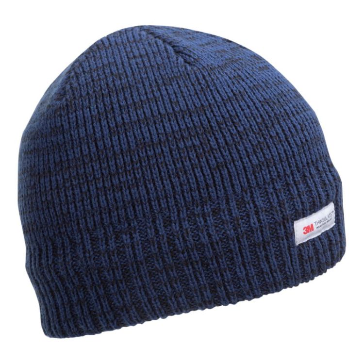 Czapka akrylowa ocieplana Thinsulate granat melange – zdjęcie 1