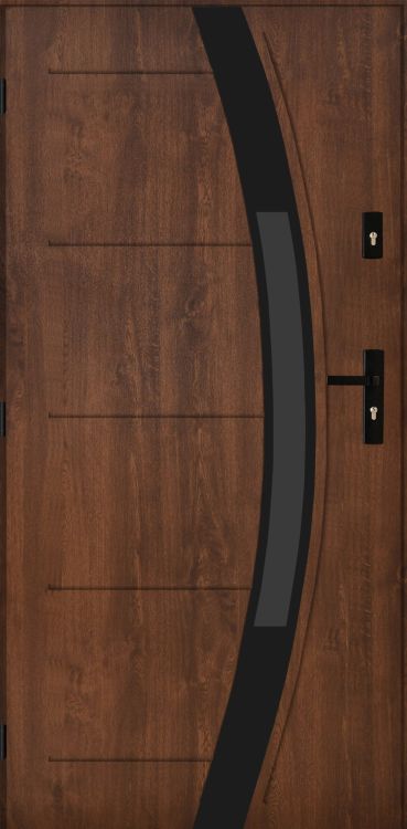 Drzwi zewnętrzne DIUNA orzech 80L – zdjęcie 1