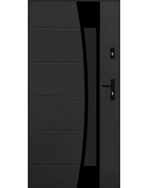 Drzwi zewnętrzne DIUNA antracyt 90L – zdjęcie 1
