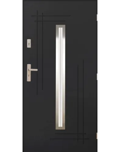 Drzwi zewnętrzne ALFA antracyt 90P – zdjęcie 1