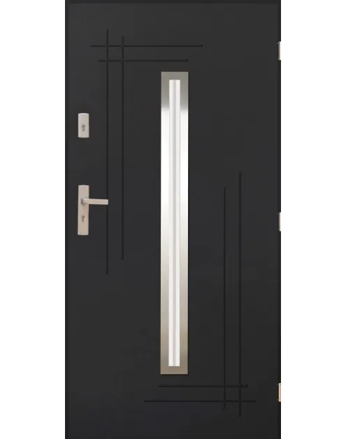 Drzwi zewnętrzne ALFA antracyt 90P – zdjęcie 1