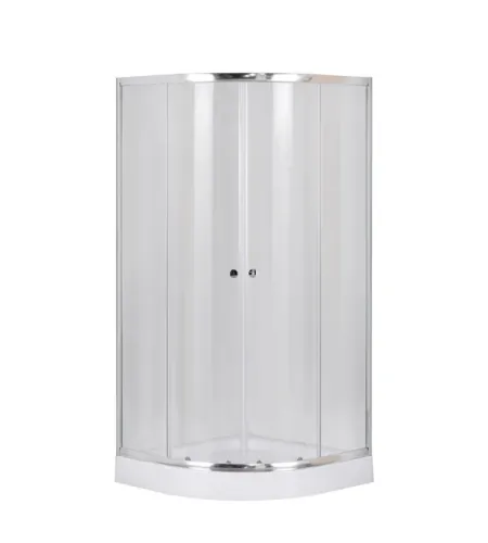 Kabina natryskowa 1/4 Naki chrom 90 z brodzikiem – zdjęcie 1