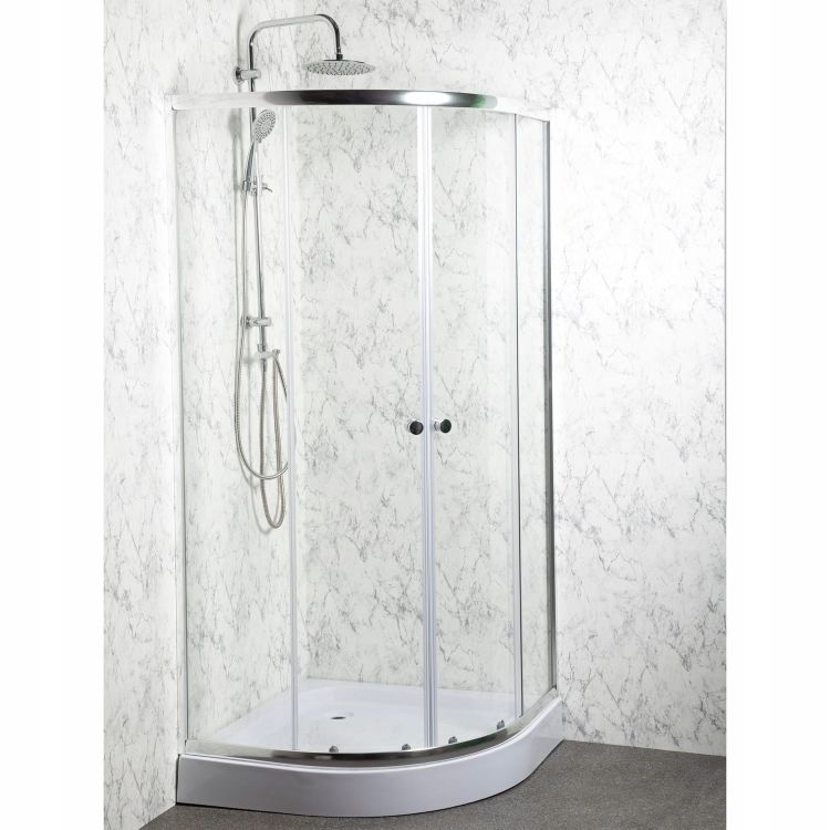 Kabina natryskowa 1/4 Naki chrom 90 z brodzikiem – zdjęcie 2