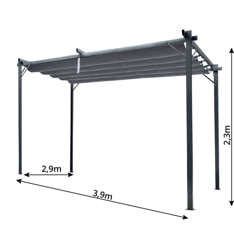Pergola ogrodowa metalowa 3x4 szara – zdjęcie 2