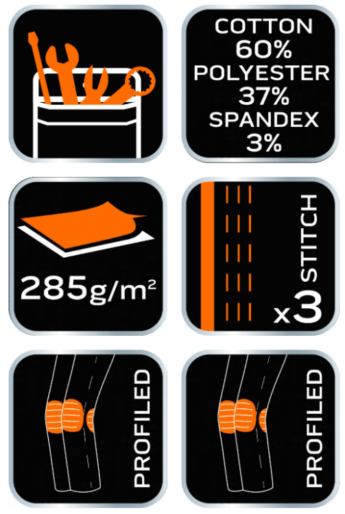 Spodnie robocze HD Slim odpinane kieszenie XXL – zdjęcie 6