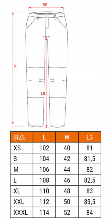 Spodnie robocze HD Slim odpinane kieszenie XXXL – zdjęcie 7