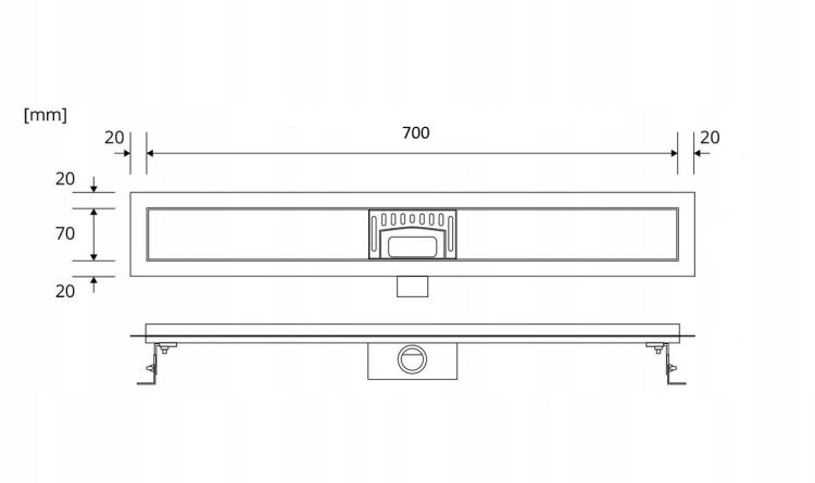 Odpływ liniowy Ordos 700 2w1 stalowy – zdjęcie 5
