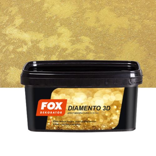 Farba dekoracyjna Fox Diamento 3D Gold 1L z efektem diamentowych drobinek do dekoracji ścian wewnętrznych