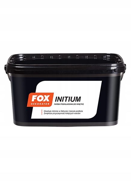Farba podkładowa Fox Initium 1L akrylowa biała do ścian i sufitów wyrównująca chłonność podłoża