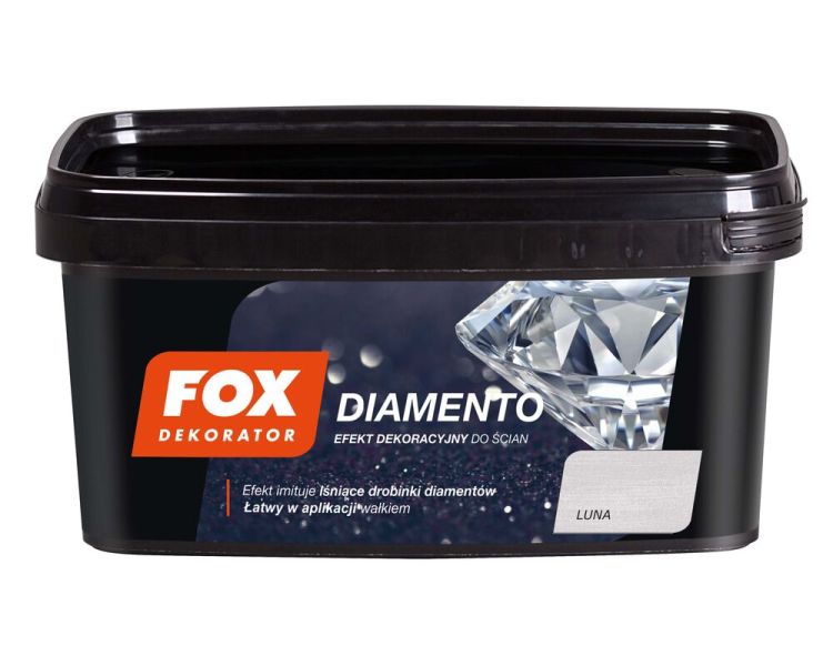 Farba dekoracyjna Fox Diamento Luna 1L strukturalna perłowa do dekoracji ścian wewnętrznych