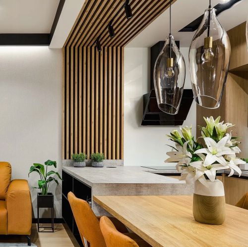 Panel ścienny 3D Dąb Artisan 2650x300 na filcu – zdjęcie 2