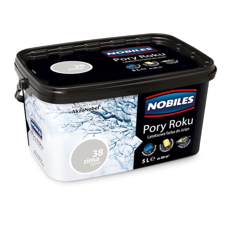 Farba lateksowa Nobiles Pory Roku Zima Mglista 5L matowa do ścian i sufitów do wnętrz