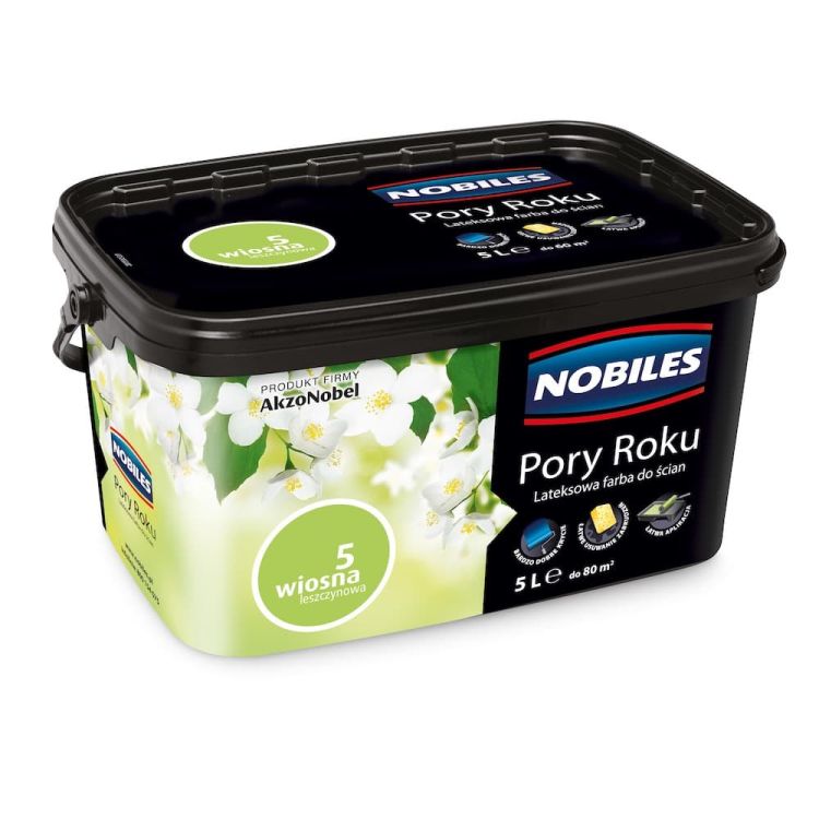 Farba lateksowa Nobiles Pory Roku Wiosna Leszczynowa 5L matowa do ścian i sufitów do wnętrz