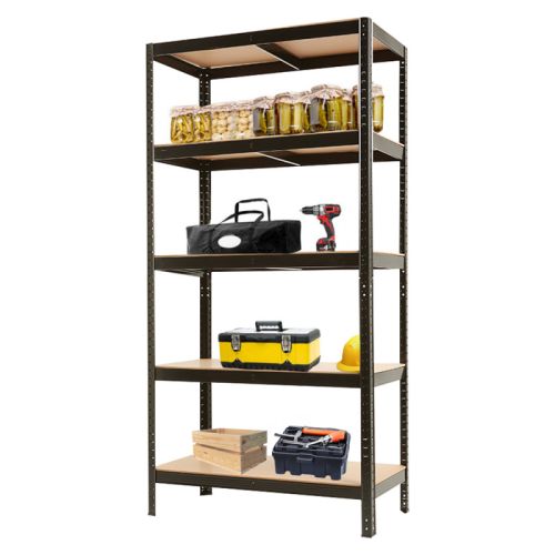 Regał metalowy 5 półek czarny 180x75x35 – zdjęcie 2