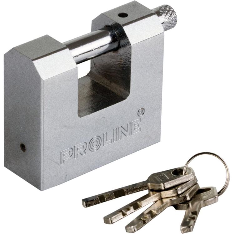 Kłódka żeliwna z hartowanym trzpieniem i kluczem frezowanym 60 mm – zdjęcie 1