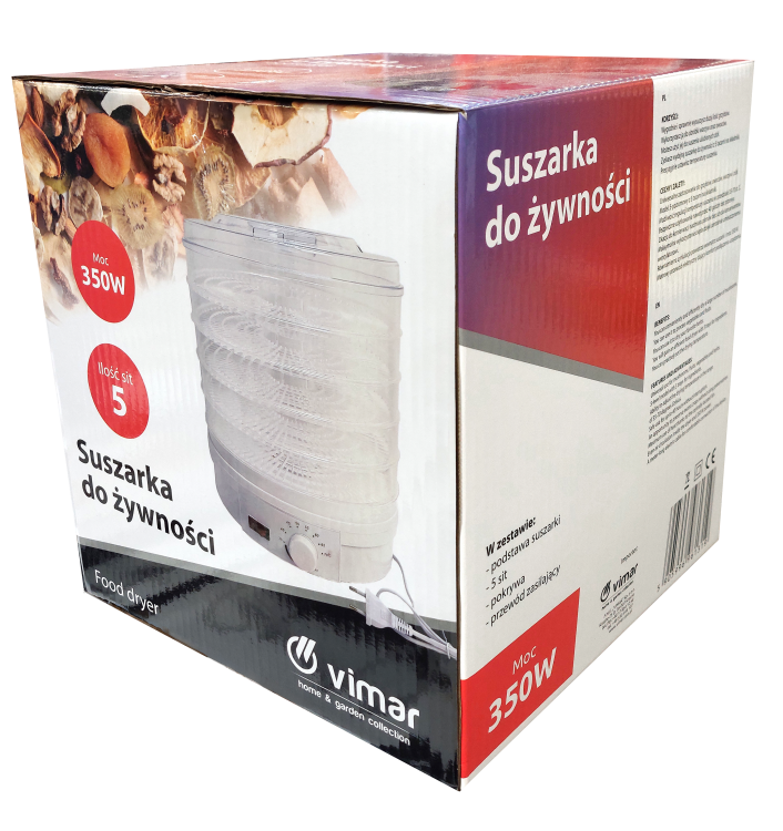 Suszarka do żywności Vimar 350W 5 sit – do owoców i warzyw z regulacją temperatury – zdjęcie 2