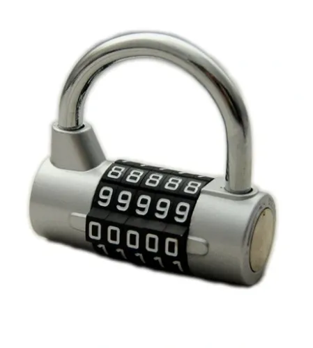 Kłódka walcowa szyfrowana KWSS lakierowana kolor srebrny – zdjęcie 1