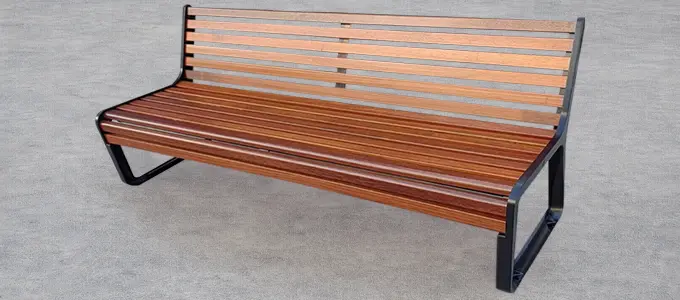 Ławka ogrodowa aluminiowa 180 cm – wersja XL (rama „L”, jatoba)