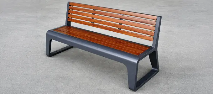 Ławka ogrodowa stalowa 150 cm – konstrukcja monolit (gotowa)