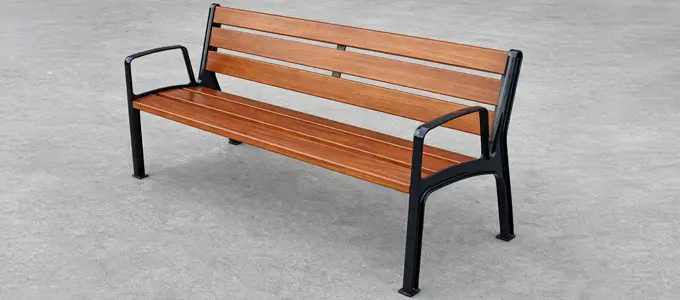 Ławka ogrodowa aluminiowa 150 cm z podłokietnikami – jatoba
